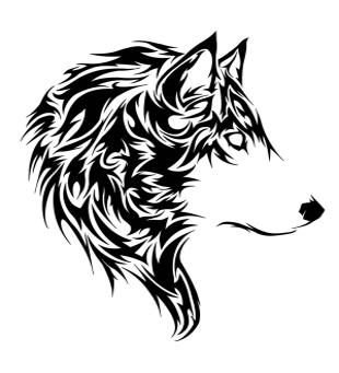 Wolf head tattoo flash